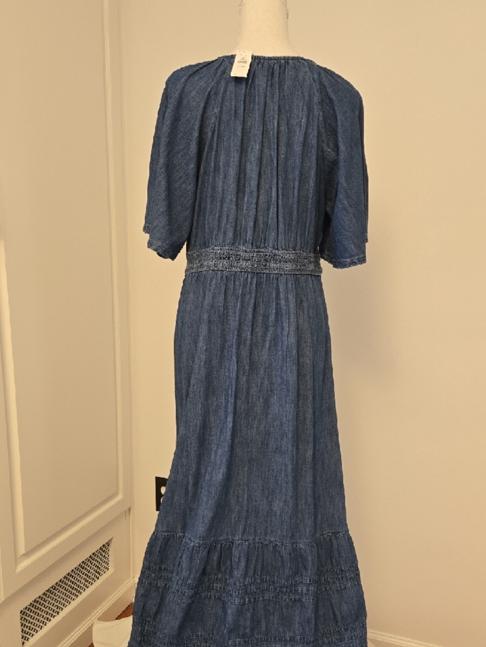 NWT GAP Flutter Sleeve Tiered Maxi Dress- Denim - Picture 5 of 10